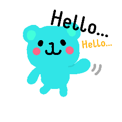 あおクマさんのスタンプ。