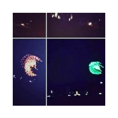 夏の夜、海と花火。