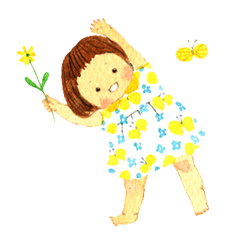 絵本のような水彩画スタンプ