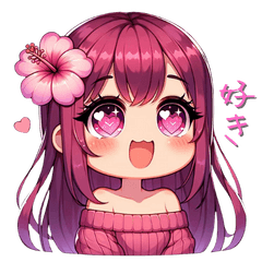 マゼンタ髪の女の子