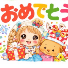 Cute Girl and Puppy Daily Stickers