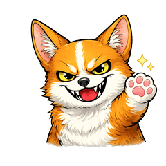 コーギー(犬)のやんちゃな顔で挨拶 ２