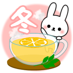 よく使うメッセージうさぎ 冬２
