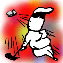 白いオカンのスタンプ