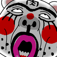 顔に落書きしたクマたち