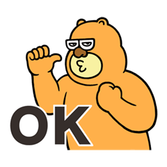 メガネをかけたクマ。ボブ。