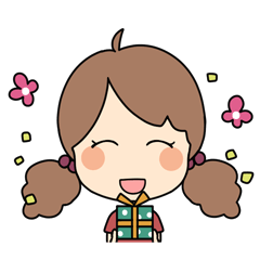 紬の女の子スタンプ