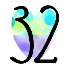 数字スタンプ（ハート）