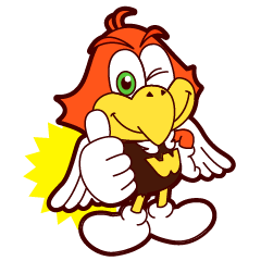 元気なトリのスタンプ