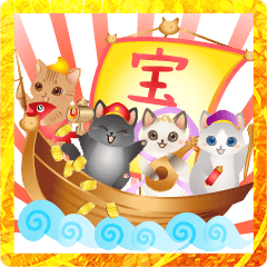 飛び出す！ふわふわねこ毎年使える年末年始