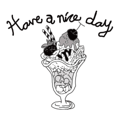 ちょっと透けてるモノトーンスタンプ♪