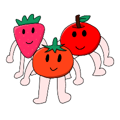 いちごとまとりんごスタンプ