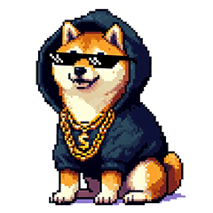 ドット絵 ラッパーな柴犬 シバイヌ