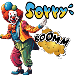 夢に出てきそうなピエロのスタンプ