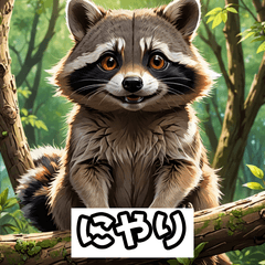 もふもふアライグマの感情スタンプ