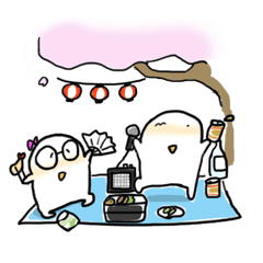 春のスタンプ（ぽこ・もこ）