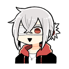 銀髪眼帯男子スタンプ