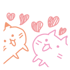 ねこねこねこ スタンプ パステル