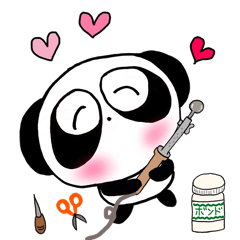 ぱんだのぴ〜ちゃん♪ コサージュ製作♪