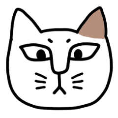 表情に乏しいネコの顔スタンプ