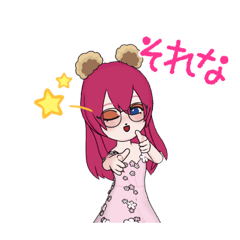 メガネ女子 アバタースタンプ