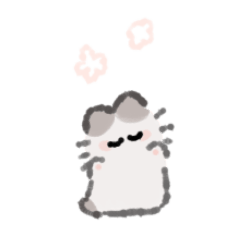 こねこのぽわぽわスタンプ　しごとのおとも