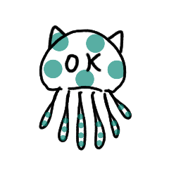 猫クラゲのスタンプ