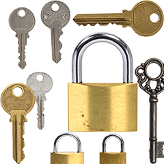 鍵　南京錠　実写