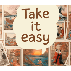 AI制作浮世絵風英語セリフ付きスタンプ3