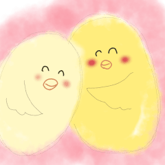 ひよちゃんと使いやすいことばスタンプ