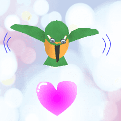 動く鳥スタンプ、ハシビロコウ、シマエナガ