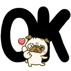 デカ文字で伝わる‼︎可愛すぎないパグさん