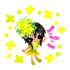 花の雑貨と可愛い小人達