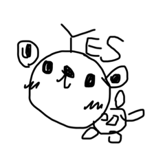 くまのフラワーノスケ①手書きスタンプ