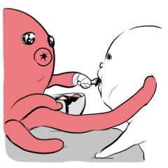 地球人とタコ星人