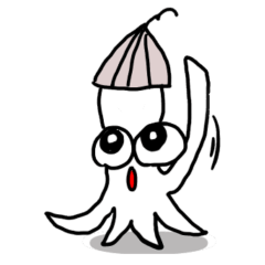 かわいいイカのよく使うスタンプ①