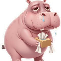 ぽっちゃりカバが病気になった