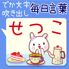 せつこ●毎日言葉■でか文字名前スタンプ