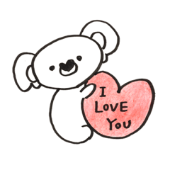 英語のハート鼻コアラさん