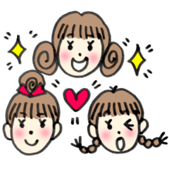 ハッピー仲良し三姉妹のLINEスタンプ