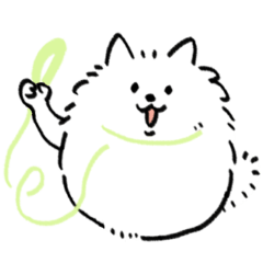 ポメラニアン(白)のスタンプ