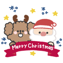 トイプードルさん◎冬あいさつスタンプ #3