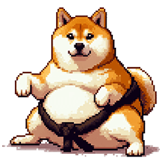 ドット絵 力士な柴犬 相撲 40種