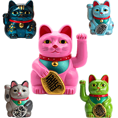 開運　招き猫たち