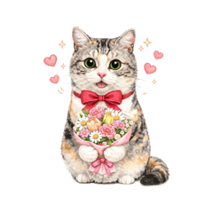 猫のスタンプ☆三毛猫 日常使い