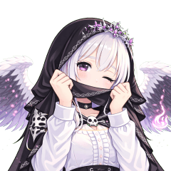 ゴシック天使のダークかわいいスタンプ