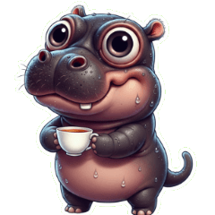 困り顔のデカ目カバ