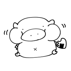 ホワイトボードのぶた