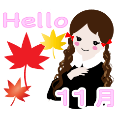 ロングヘア 赤いリボン 11月　2020