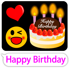 動く！吹き出し顔スタンプ♪英語